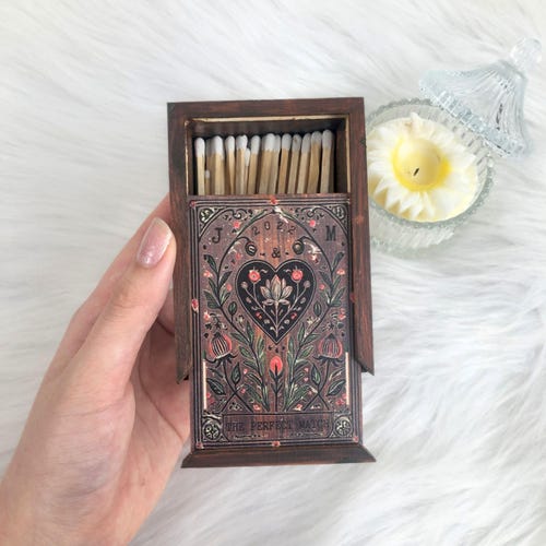 Custom Wooden Matchbox  for Couples