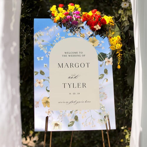 Personalized Wildflower Wedding Welcome Sign