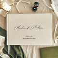 Custom Wedding Guest Book – Linen Polaroid Photo Album