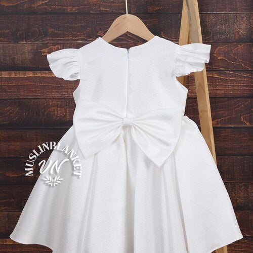 Ivory Pearls Neckline Baby Girl Dress