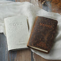 Boho Personalized Leather Wedding Vow Books – Set of 2
