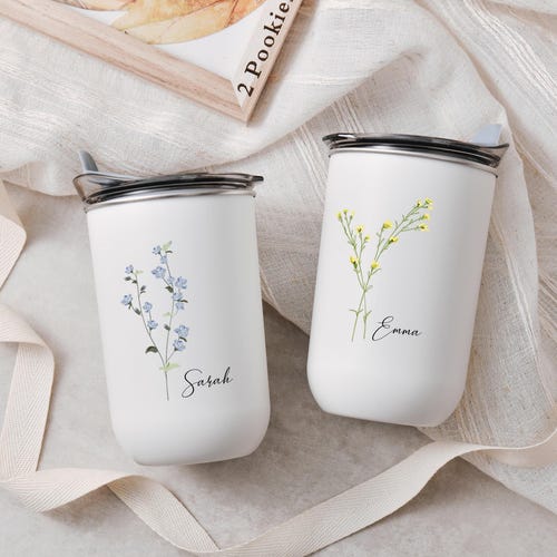 Custom Floral Wine Tumbler