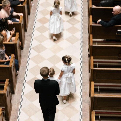White Shantung Smocked Flower Girl Dress with Petticoat and Headpiece