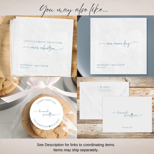 Personalized Wedding Cocktail Napkins – Modern Minimalist Design