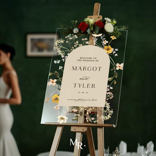 Personalized Wildflower Wedding Welcome Sign
