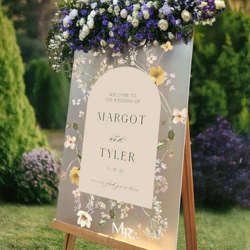 Personalized Wildflower Wedding Welcome Sign