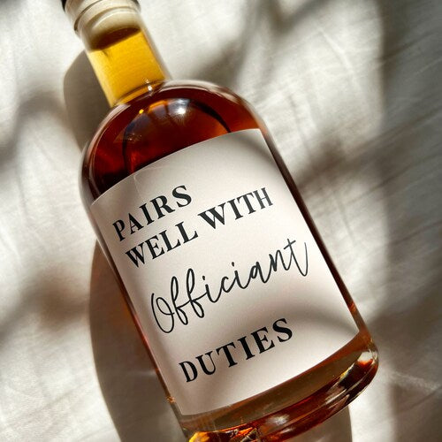 Officiant Whiskey Bottle Label