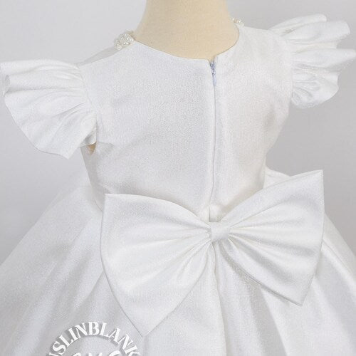 Ivory Pearls Neckline Baby Girl Dress