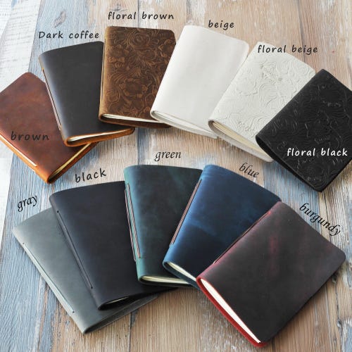 Boho Personalized Leather Wedding Vow Books – Set of 2