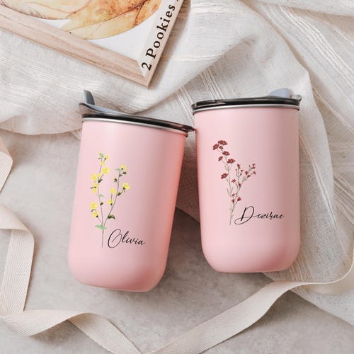 Custom Floral Wine Tumbler