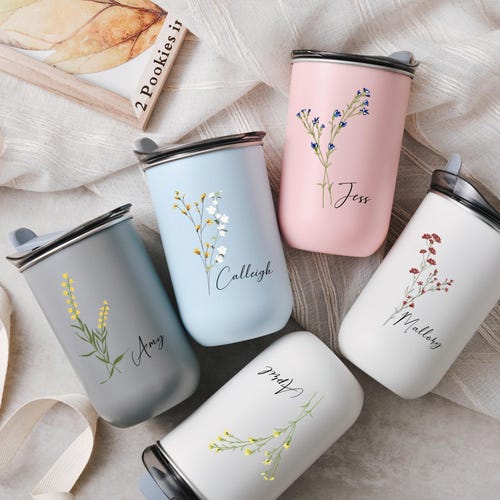 Custom Floral Wine Tumbler