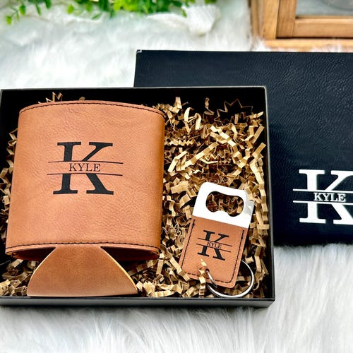 Personalized Can Cooler with Bottle Opener for Groomsmen