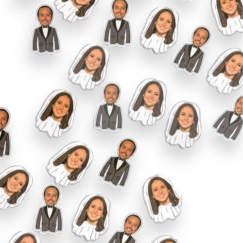 Bride and Groom Photo Head Confetti
