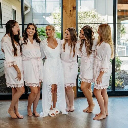 Bridesmaid Robes Set in Satin Matte