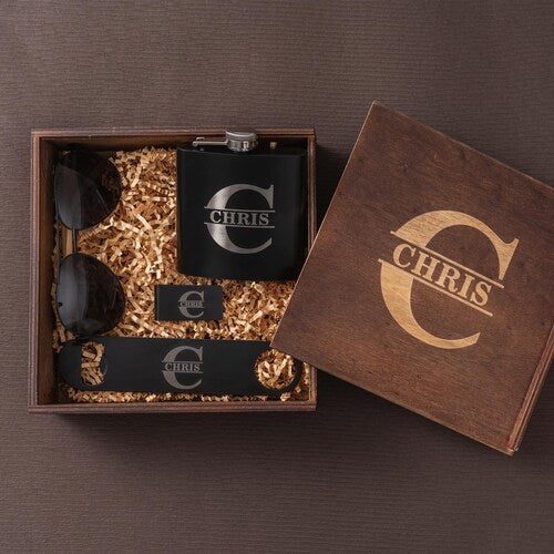Personalized Wooden Groomsmen Gift Box – Custom Engraved Keepsake