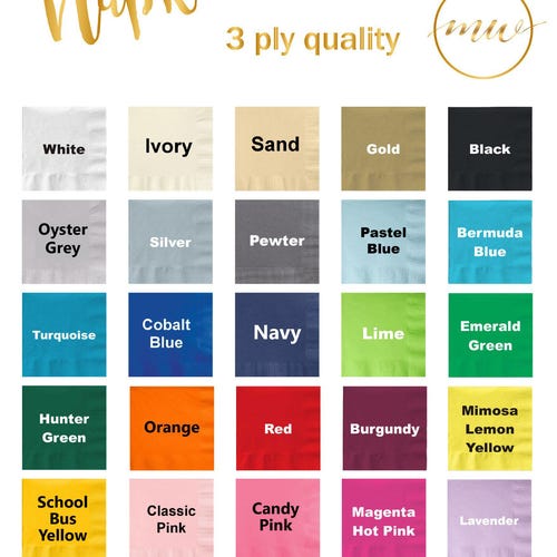 Personalized Custom Printed Napkins for Weddings and Events