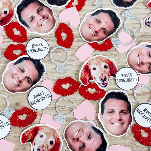 Custom Bachelorette Face Confetti & Stickers